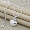 Colier solid cu pendant inimioara 925 silver - imagine 6