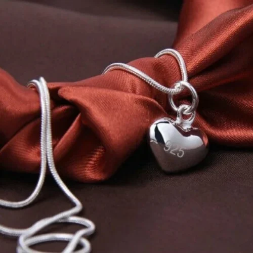 Colier solid cu pendant inimioara 925 silver